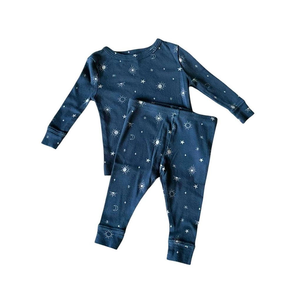Little Co. by Lauren Conrad Celestial Pajama Set 3M Navy Blue Moon Star Sun